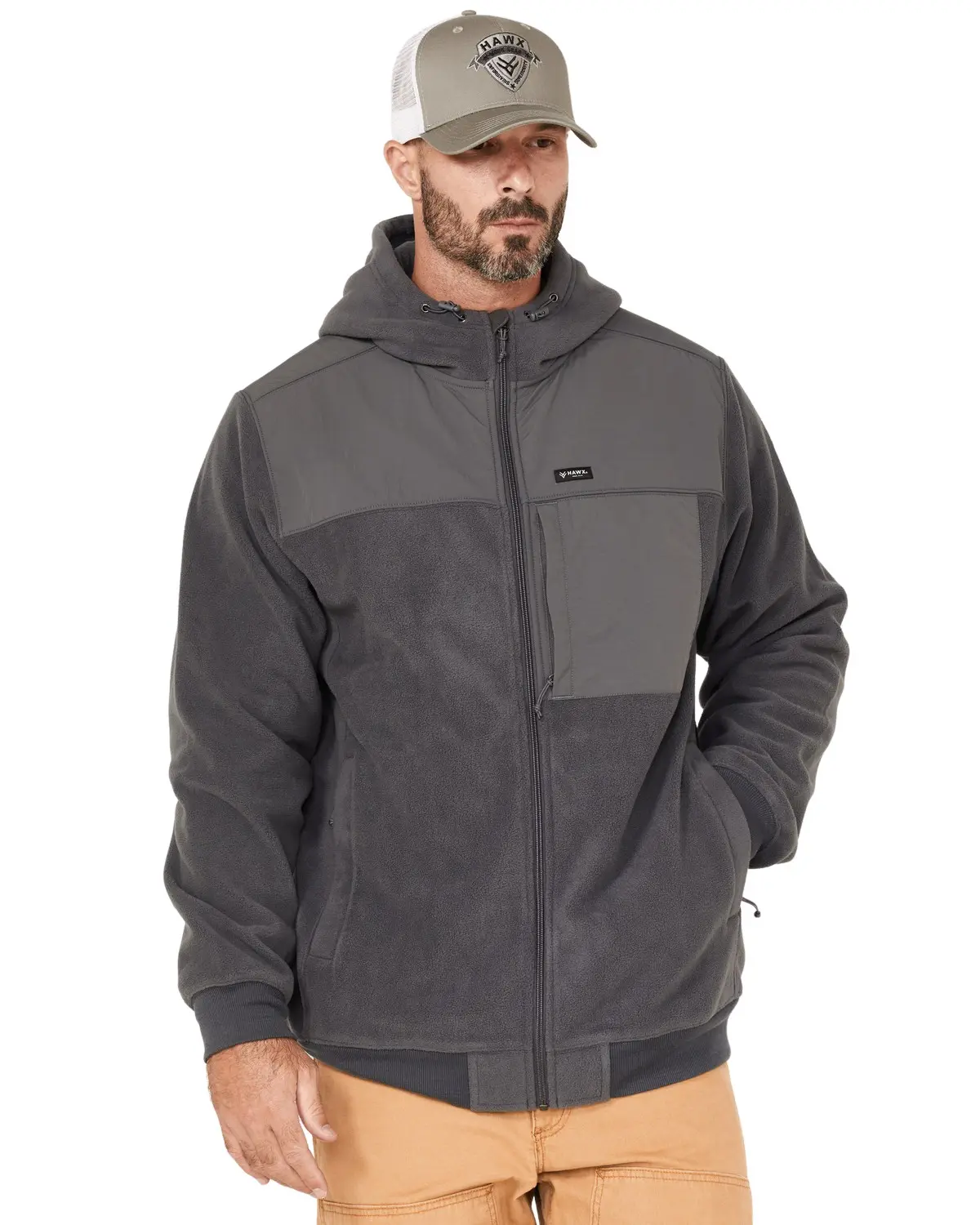 Hawx Men's Men'S Polar Fleece Jacket - Hxfa22o29-Char