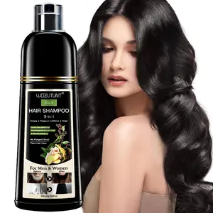 200ml 3-in-1 Black Hair Dye Shampoo Herbal Formula with Ginseng Covers Gray Hair Natural Plant Haircare Hair Mousse Conditioner Gentle