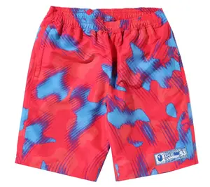 Bape Stroke Camo Red Beach Shorts Size Medium