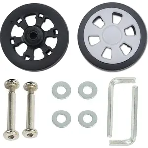 Suitcase Wheels Replacement 360 Spinner 60mm x 12mm Kits Luggage Travel Wheel Double Accessories Universal Rubber Swivel Trolley Casters Bearings Repair Tools Set Rotating Flexible Quietness