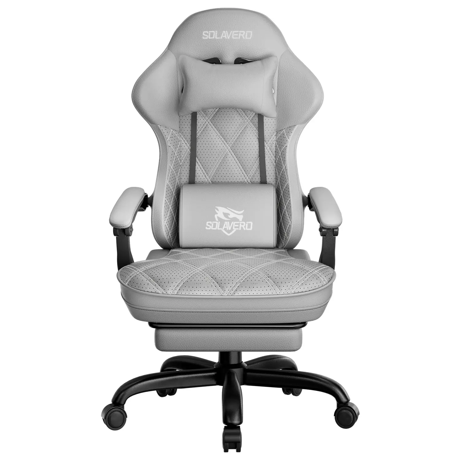 Gaming chair, ergonomic gaming armchair with spring padding, racing-style gaming chair with footrests, lumbar support, adjustable office chair, 150 kg weight capacity, PC chair