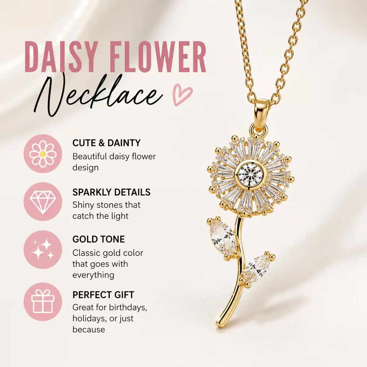 Women's Spinning Sunflower Crystal Flower Necklace - Alloy Jewelry with Bauhinia Design, Necklace for Mama, Meaningful Stress-Relief Accessory, Anniversary Gift, Meaningful Gifts, Rotating Crystal Flower, Bling Effect, Shiny Stones, Casual, Birthday, Fema
