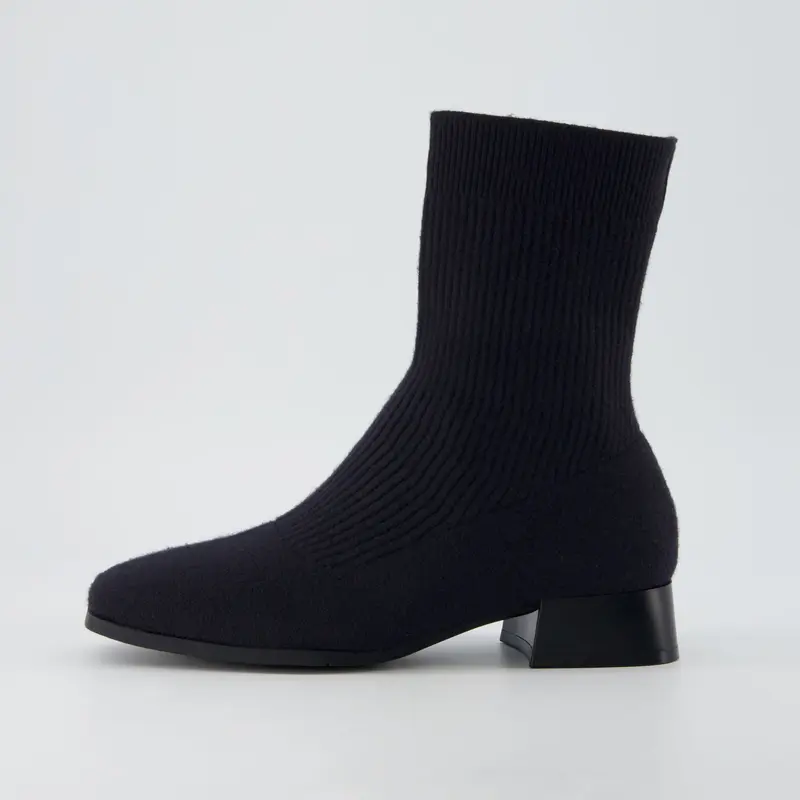 Cushionaire Women's Russel Knit Ankle Boot – Memory Foam Sock Boots, Block Heel, Wide Widths Available
