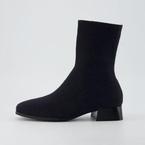 Cushionaire Women's Russel Knit Ankle Boot – Memory Foam Sock Boots, Block Heel, Wide Widths Available