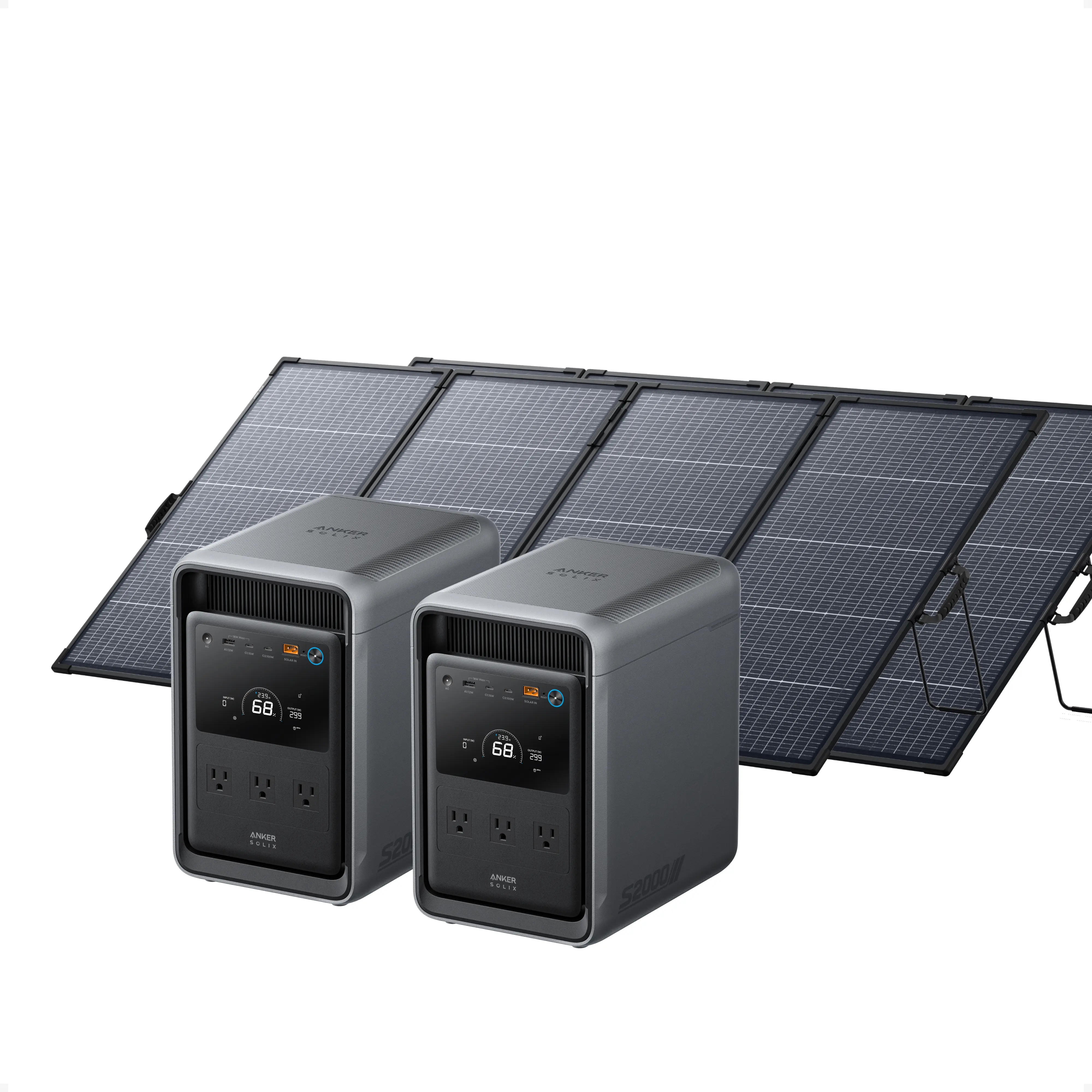 2× ANKER SOLIX S2000 Portable Power Station + 2× 400W Bifacial Solar Panel