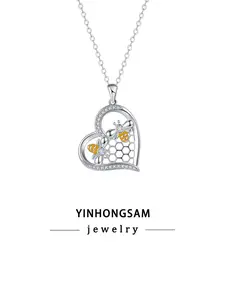 Bee Necklace, Mother Infinity Necklace, Jewelry Gift for Mom, Daughter, Aunt, Grandma, Birthday, Mother's Day, Includes Box