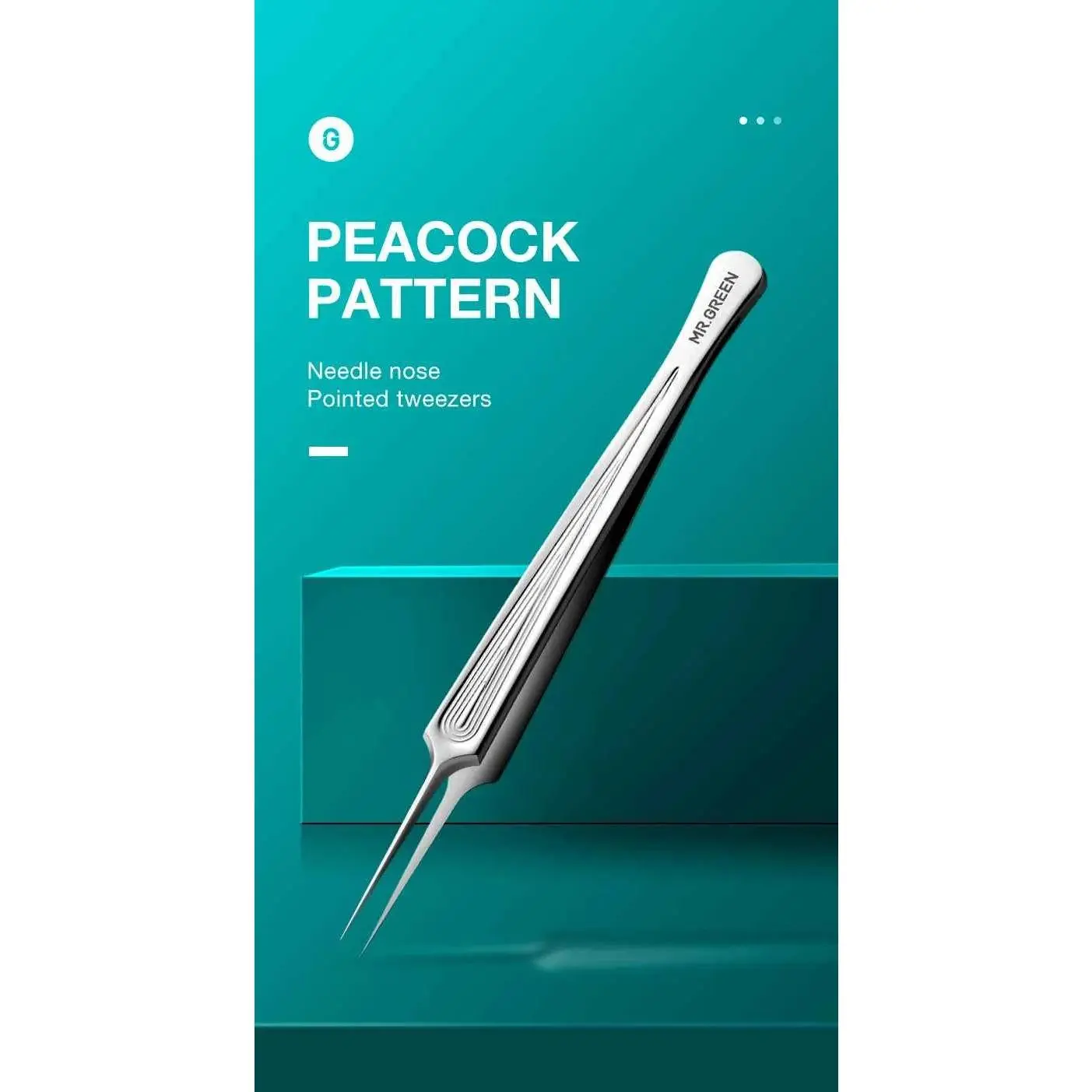 Stainless Steel Precision Tweezers Kit - Compact, Cosmetic Makeup Tool with Non-Slip Handle for Ingrown Hair, Splinter Removal