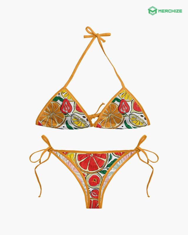 [Made-to-Order] Coor Banquet American Flag Triangle Beach Bikini, Timeless Appeal, Simple and Clean, Vintage Fashion, Classic