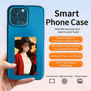 Aermy NFC Smart E-ink Screen Phone Case For IPhone15 14 13 Pro Max DIY Po Anime Characters Boy Girl Silicone Phone Cover