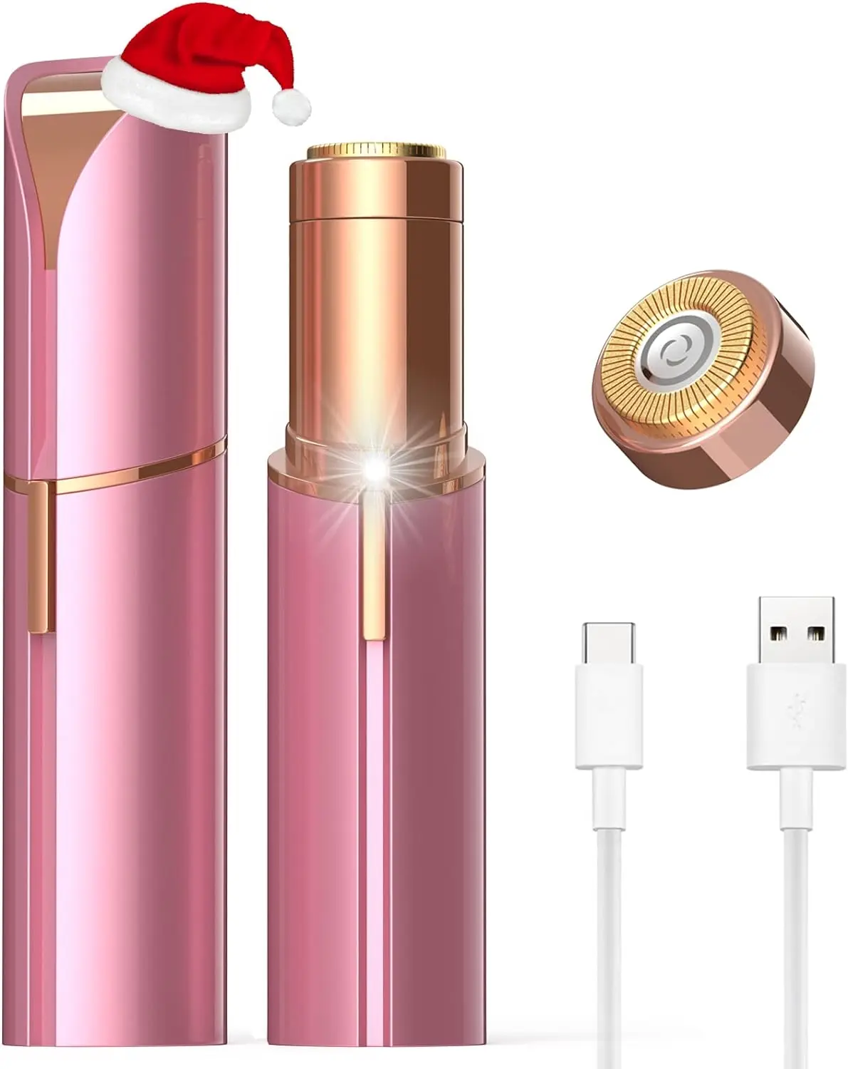 Facial Hair Removal for Women, Hair Removal for Women(USB Rechargeable), Facial Hair Razors, 100% Painless Hair Remover with LED Light. Electric Razor Shaver Portable Bikini Epilator for Lips, Chin, Armpit, Peach Fuzz, Fingers, Arms, Legs, Body