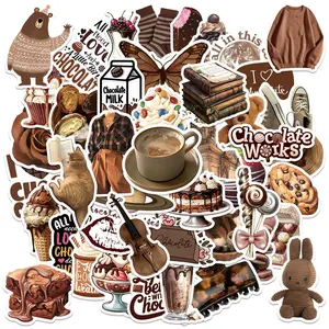 50pcs Chocolate Girl Series Graffiti Stickers Suitable for Suitcases, Mobile Phone Cases, Laptops, Helmets, Skateboards Waterproof Decoration DIY Creative Stickers