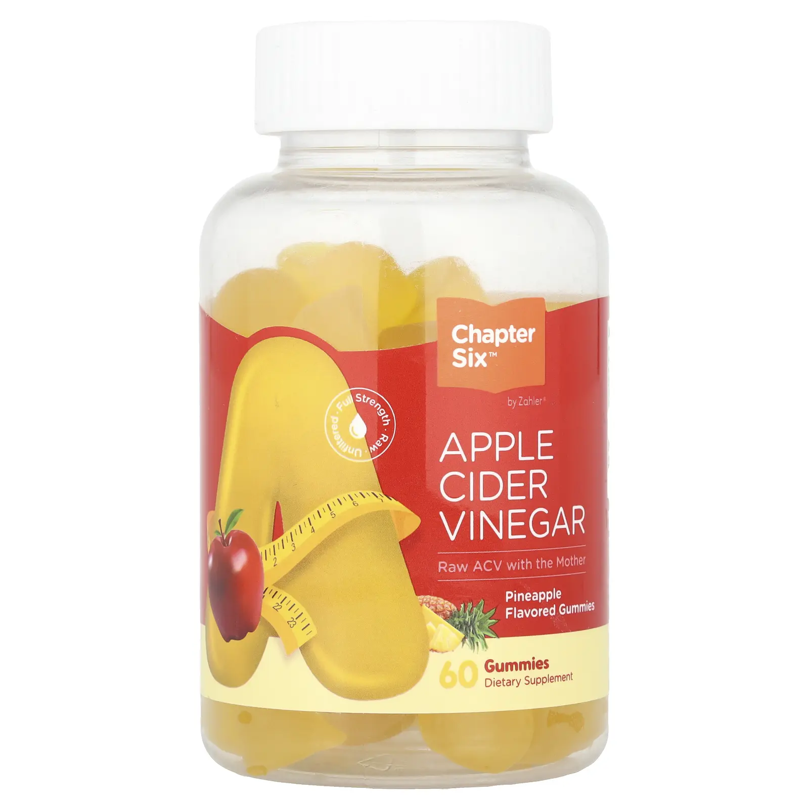 Zahler Chapter Six, Apple Cider Vinegar Gummies, Pineapple, 60 Gummies (250 mg per Gummy)