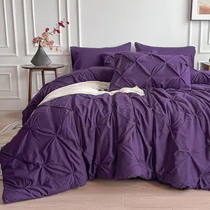 Purple Comforter Queen, 7 a Bag Queen, Pintuck Sets with Comforter,, Pillowcases  Shams - Purple