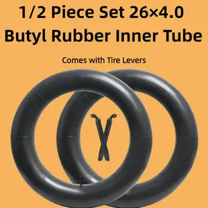 1/2 Set Heavy-Duty 26x4 Inch E-Bike Butyl Rubber Inner Tubes (Schrader Valve) | Puncture-Resistant for Extreme Terrain (Mud/Snow/Sand) | Fits Snow Bikes/Mountain Bikes/E-Bikes/Beach Cruisers | Bicycle Accessories | Bicycle Repair Tools