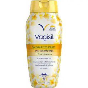 Feminine Wash for Intimate Area Hygiene, Scentsitive Scents, pH Balanced and Gynecologist Tested, White Jasmine, 12 oz (Pack of 1)