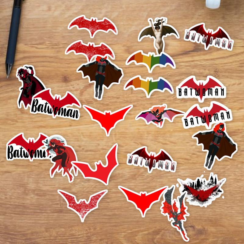 Stickers Pack 20 Pcs Batwoman Colorful Bumper Water Bike Car Laptop Aesthetic Guitar Luggage Waterproof Skateboard Bottle Vinyl