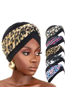 Elastic Printed Cross Headscarf Cap, Hair Protection Head Wrap, Stylish Accessory for Daily Use, Comfortable and Durable Design
