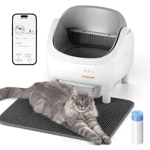 POKPAW Smart Hands-Free Self-Cleaning   , Large Capacity, Odor-Free, APP Control, Automatic Kitty   for Multi- Home,large smart   for 2 or more , High Privacy & Safety Protection,  Companion