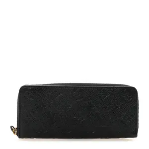 Pre-owned Louis Vuitton Leather Small Leather Goods Empreinte Clemence Wallet Black