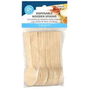 Disposable Wood Spoons | 25 Pack