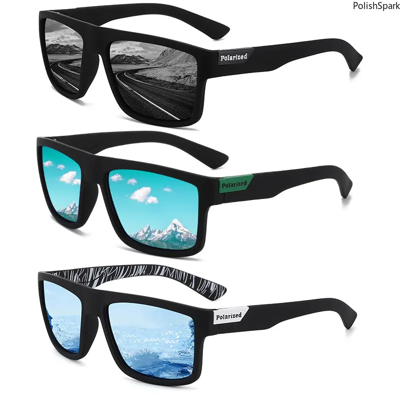 Photochromic Polarized Sports Eyewear, Unisex Square Shape Sunglasses with PC Frame and UV400 Protection for Driving and Fishing, Photocromatic Polarized Sports Eyewear, Driving Fishing, Anti-Glare, Photochromic Lens tiktokshopbacktoschool, Resin