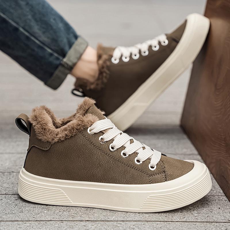 Winter Men's Snow Boots Thick Soled Height Increasing Casual Shoes with Plush Warm Cotton Loafers for Comfort Footwear Boy Closed Tactical Bota Fashion Bathroom Bathroom Makapal Bota Fashion