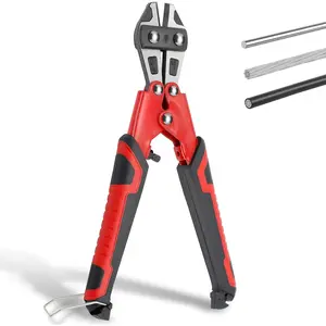 8-inch Mini Bolt Cutter, Spring Loaded Wire Cutters Heavy Duty, CR-V Steel Blade for Wire, Cables, Chains, Small Screws
