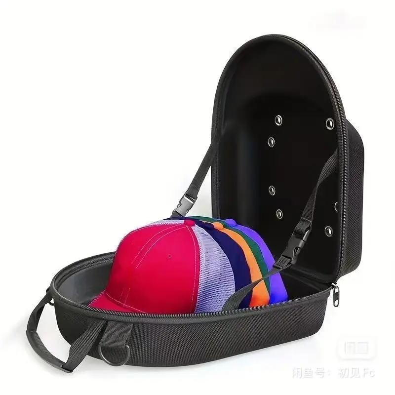 1-Pack Baseball Cap Storage Bag with Zipper & Handle,Portable Organizer for Home and Travel Use,Dustproof Hat Organizer,hold 6 Caps,Black/Camo