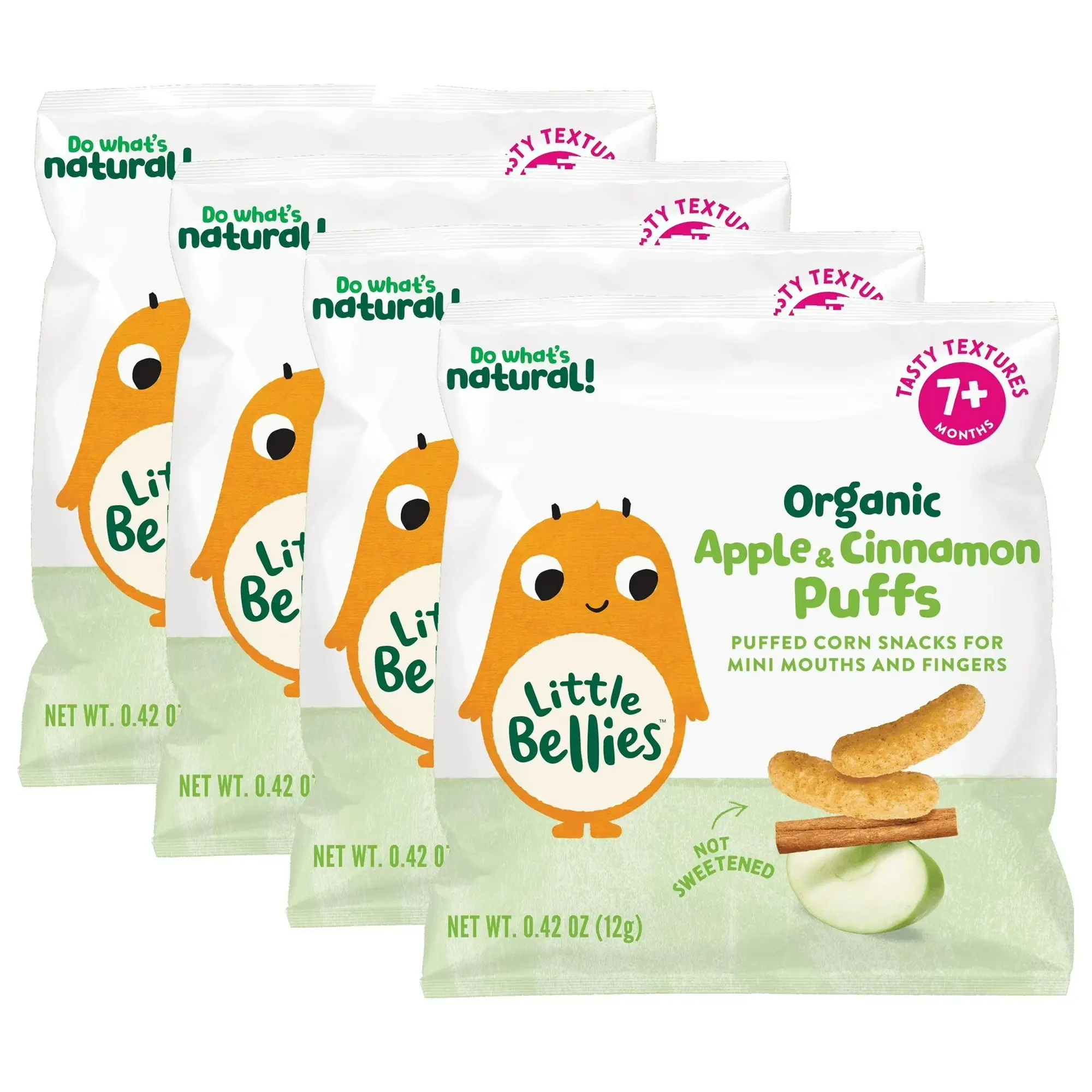 Little Bellies Organic Apple & Cinnamon Puffed Corn Snack, 0.42 oz, 4 ct Little Bellies Organic Apple & Cinnamon Puffed Corn Snack, 0.42 oz, 4 ct