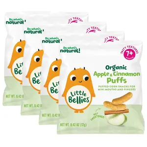 Little Bellies Organic Apple & Cinnamon Puffed Corn Snack, 0.42 oz, 4 ct