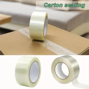 1pc Heavy-Duty Transparent Fiberglass Strapping Tape - Super Strong, Waterproof, Single-Sided Adhesive with Carton Sealing Feature, 25m Length, Multiple Widths (10mm-50mm) for Packaging, Electrical, Aircraft Model & Refrigerator Fixing