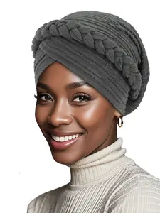 Boho Style Thick Folded Headscarf Hat, Turban Hijab, Ethnic Knotted Design, Perfect for Daily Wear & Stylish, Ideal Gift Idea