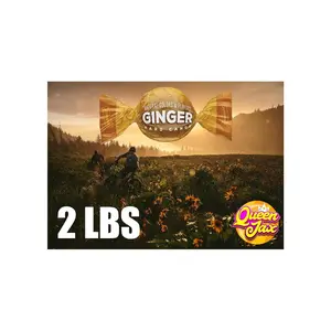 Ginger Candy - 2 LB - Unique Candy Made with Cane Sugar - Healthy Candy - Hard Ginger Candy for Nausea - Spicy Candy - Gluten Free Candy - Ginger Hard Candy Bulk, Anti Nausea Candy - Queen Jax