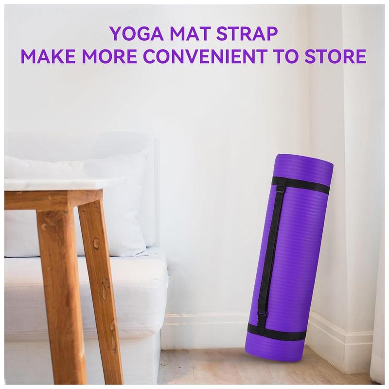 Fitvids 1/2-Inch Thick High Density Exercise Yoga Mat, Carrying Strap, Purple