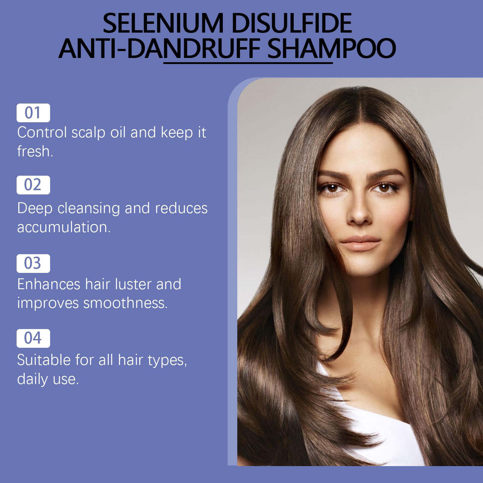 【BUY 1 GET 1】120mL Selenium Disulfide Anti-Dandruff Shampoo, Oil Control Hair Care Product for Itch Relief, Scalp Cleansing & Refreshing Deep Cleansing