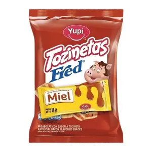 Yupi Tozineta Fred Single Pack 25g - Bacon Flavored Crunchy Snack with Honey