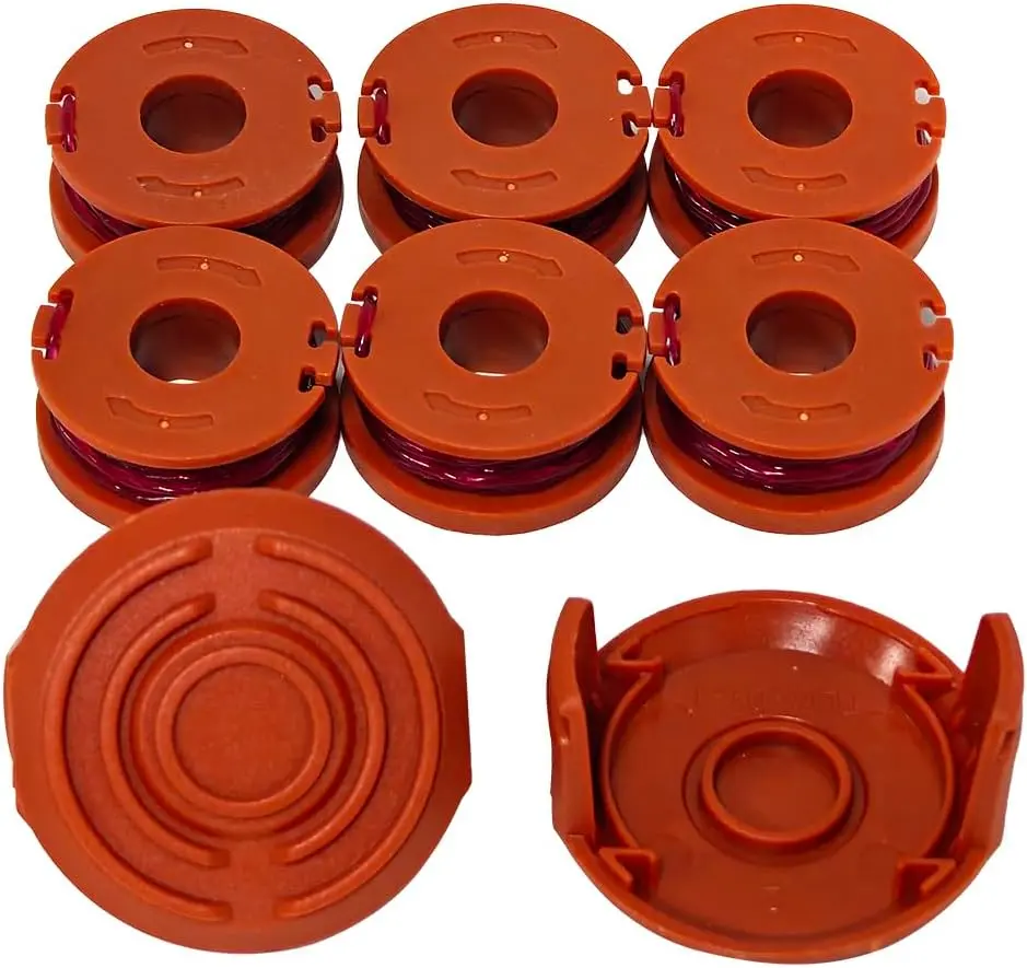 WA0010 Replacement Line Trimmer Spool for Worx WG170 WG170.3 WG170.2 WG163.8 WG163.9 WG163.10 WG170.1,WG170.9 12" Cordless Trimmer & Edger 6 Spool+2 Cap WA6531