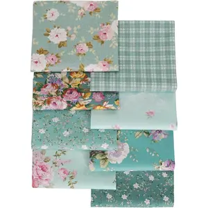 8pcs Fat Quarters 100% Cotton Bundles Floral Precut Squares 18"x22" for DIY Quilting Sewing Patchwork Crafts