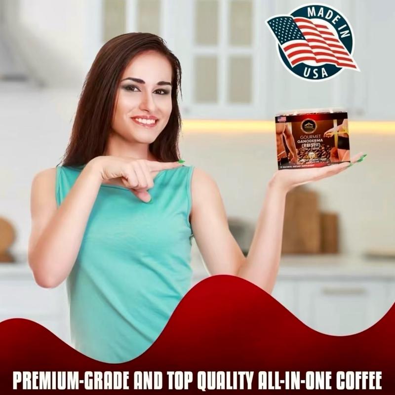 SPECIAL! 6 boxes of Ganoderma Coffee - Unique Blend of Coffee & Ganoderma Lucidum Extract - 18 Robes - Refreshing Beverage - 72g (12g ea) Bean