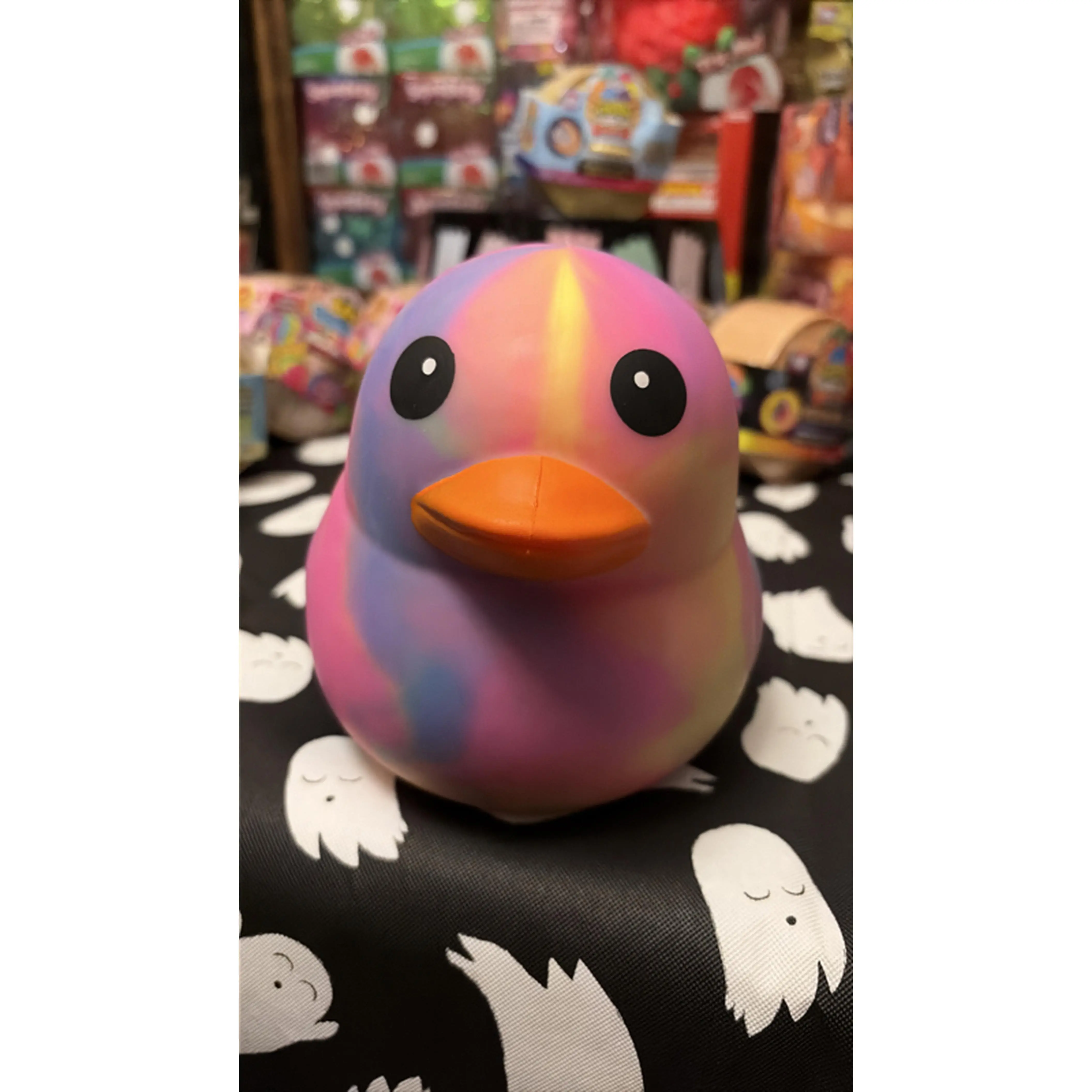 Squeeezy Tye Dye Duck - Colorful Rubber Duck with Unique Tye Dye Design for Fun and Play