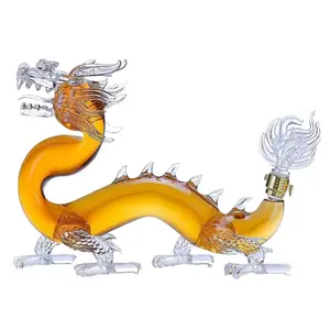 1000ML Dragon Drinking Decanter, Zodiac Dragon Shape Whiskey and Wine Decanter, Glass Animal Whiskey Bottle, Wine or Liquor Decanter, Home Bar Accessories