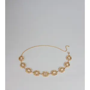 Golden Hour Glam Rhinestone Chain-Link Belt