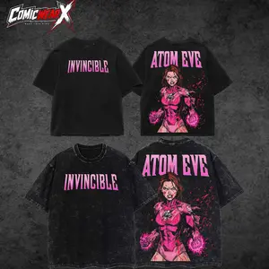 [ ComicWear X ] Atom Eve Pink V3 Double-sided T-Shirt, Nolan Mark Grayson Print, Front and Back Print, Superhero Graphic T-Shirt, Classic Round Neck Cotton Material