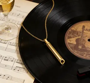 Stainless Steel Yoga Whistle Necklace Mindfulness Breathing Stress Relief Anxiety Relief Pendant