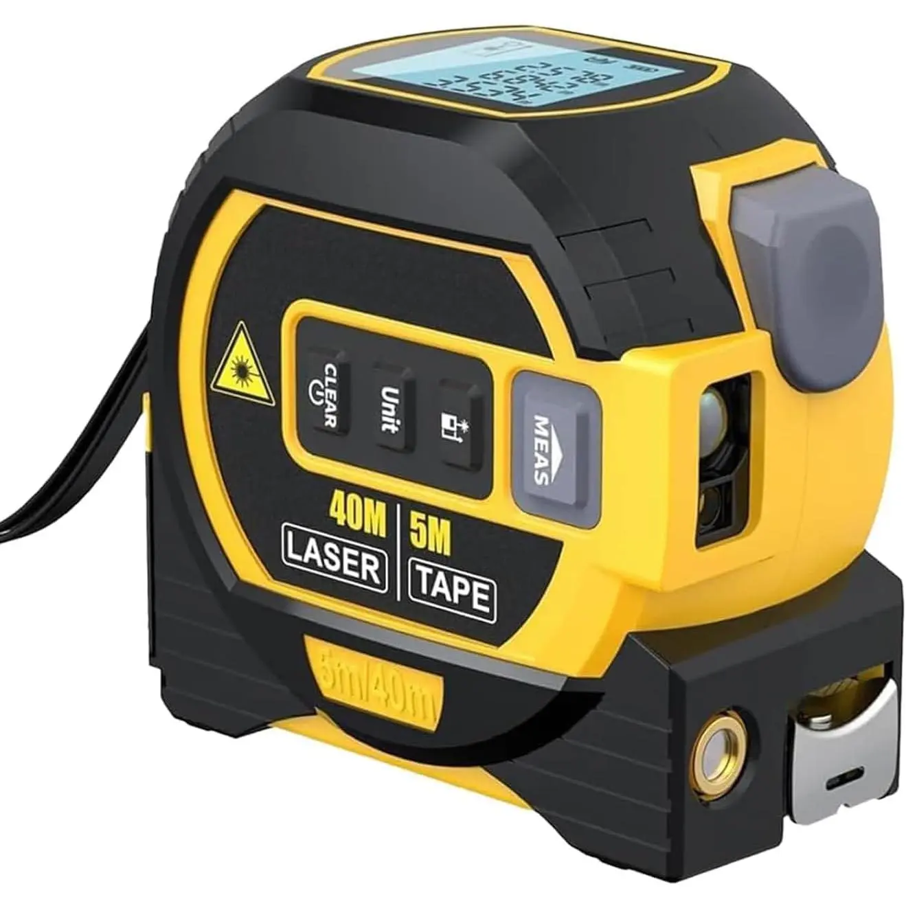 Almighty Tools The Almighty Ruler 3-in-1 Laser Measuring Tape 40M/131 Ft with LED Display & 6 Laser Modes for Precise Measurements Yellow 1Pc