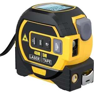 Almighty Tools The Almighty Ruler 3-in-1 Laser Measuring Tape 40M/131 Ft with LED Display & 6 Laser Modes for Precise Measurements Yellow 1Pc