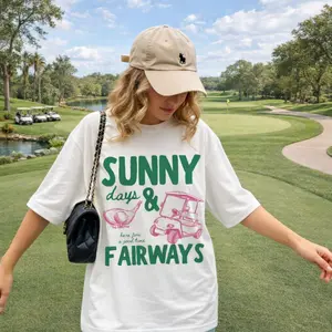 Sunny Days and Fairways T-Shirt, Golf Shirt, Golf Lover Gift, Summer Graphic Tee