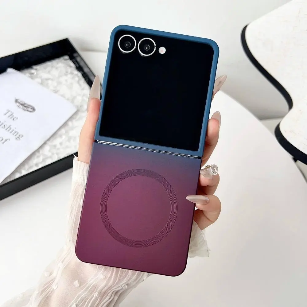 Magnetic Silicone Case for Samsung Galaxy Z Flip 7 6 5 4 Compatible with MagSafe, Luxury Gradient Design Slim Soft Liquid Silicone Shockproof Phone Cover