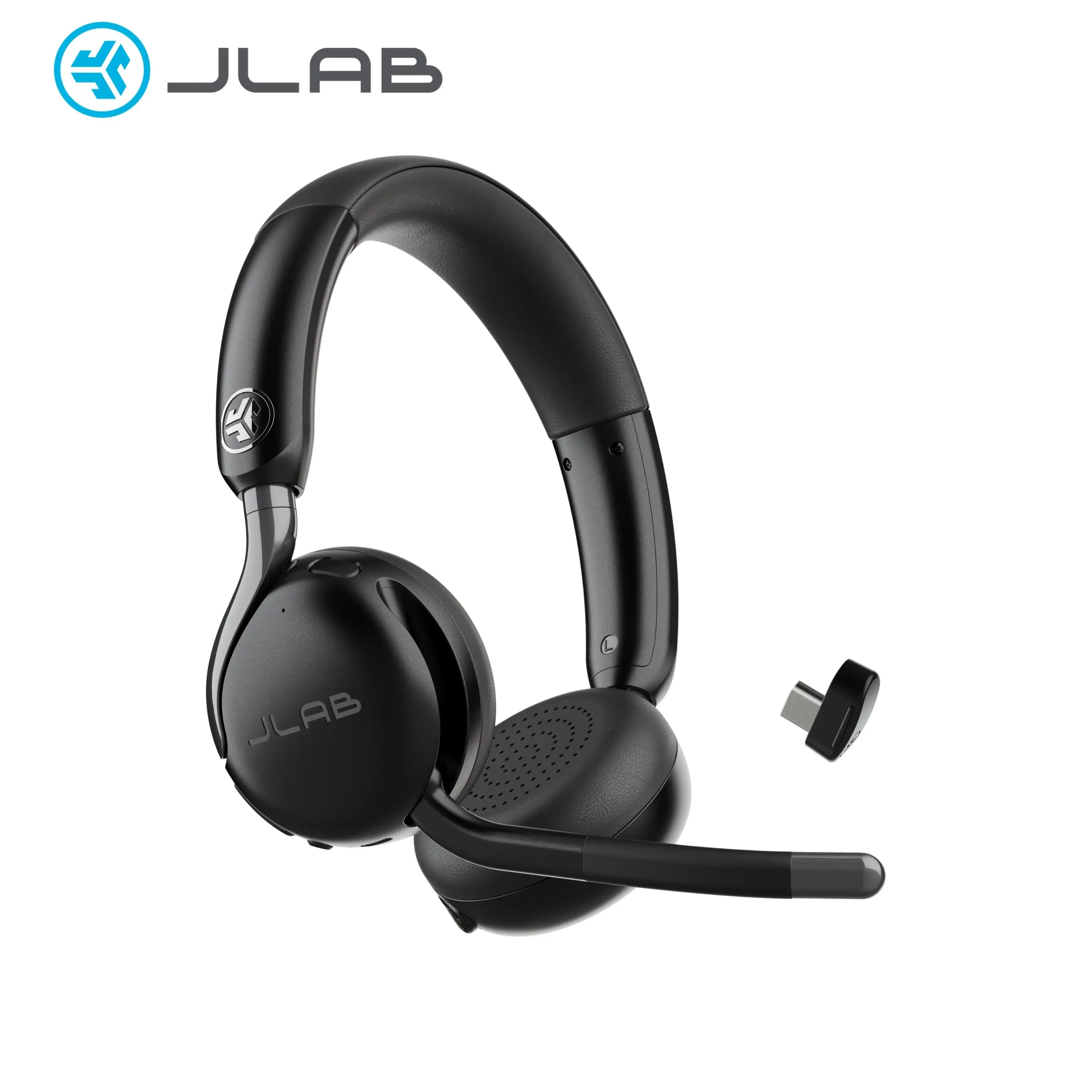 {NEW 2026 VERSION} JLab GO Work 3 Wireless & Wired On-Ear Headset - 65+ Hour Playtime, 40+ Hour Talk Time, Bendable Boom Mic, Cloud Foam Comfort, USB-C Dongle Bluetooth Multipoint Connect Two Devices for Home Office and Remote Work summerwins