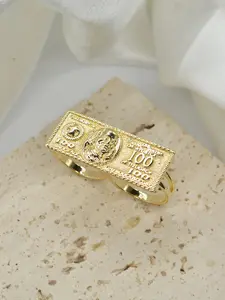 Fashion Hip Hop Punk Style Dollar Bill Ring, 2 Finger Ring, Double Finger Ring, Statement Rings for Daily Wear, Party, Music Festivals, Best Gift Choice